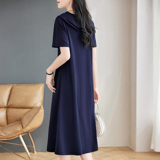 连帽连衣裙女夏2026新款上衣大码女装短袖卫衣休闲中长款t恤裙子 商品图4