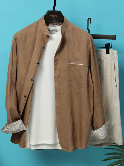 【复古度假风】callisto定制亚麻花衬衫 商品图4