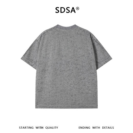 SDSA男装2026新款高贵轻奢美式简约明线圆领短袖T恤百搭时尚上衣 商品图1