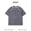 SDSA男装2026新款轻奢韩系撞色条纹刺绣字母圆领短袖T恤百搭上衣 商品缩略图0