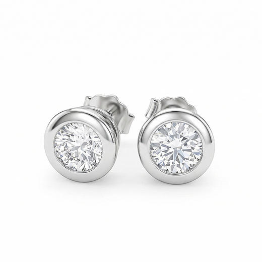 【宏艺珠宝】迷你·圆满星光·银s925耳饰 商品图0