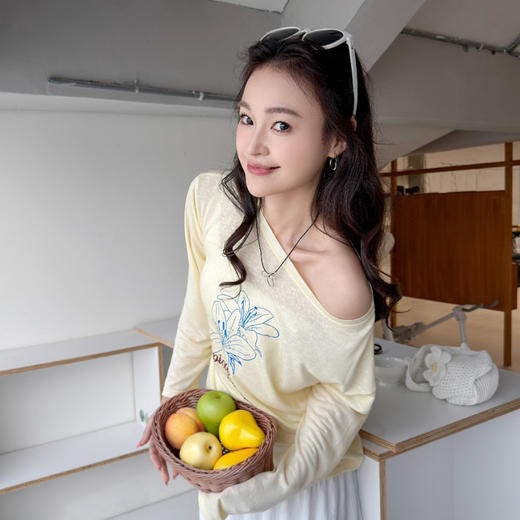 ZY轻氧防晒斜肩抽褶长袖-纪念日百货门店同款169253599 商品图2