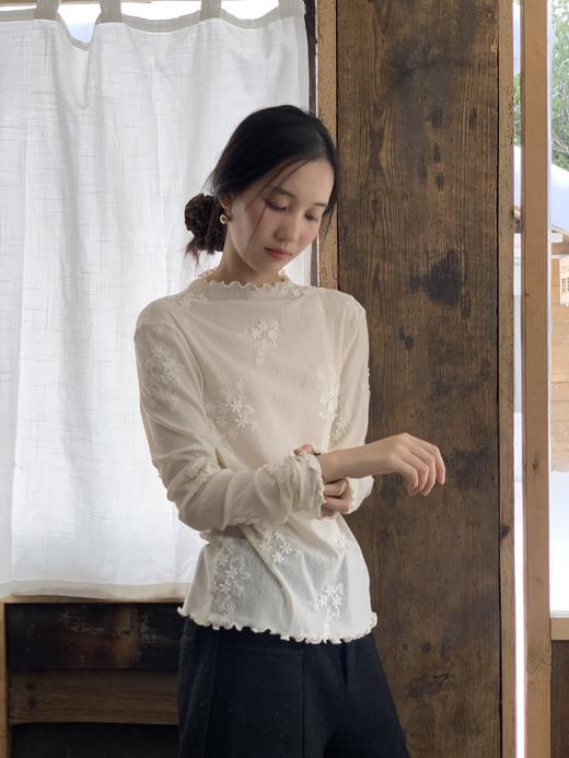 叠穿氛围风知花信刺绣蕾丝打底 商品图5