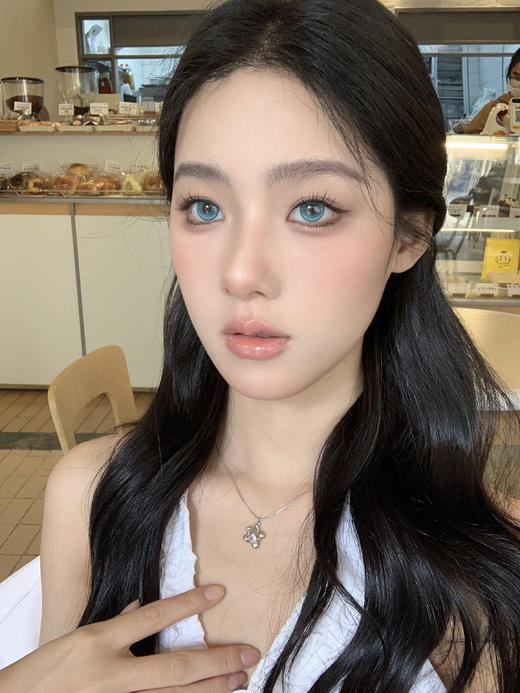 【本店实拍-蓝色日抛系列六片装】HANCON-日抛大直径美瞳-孔雀/蓝眼泪/天空之镜/电子风暴-直径14.5mm【日抛 0-800度 无525/575】 商品图6