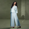 【林栖设计小店】雨霁晴空|远空蓝优雅垂感百搭压褶2026夏新款阔腿裤子 商品缩略图4