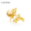 GAONAS  贵气臻奢12mm金色花朵珠戒指11943JGO 商品缩略图2