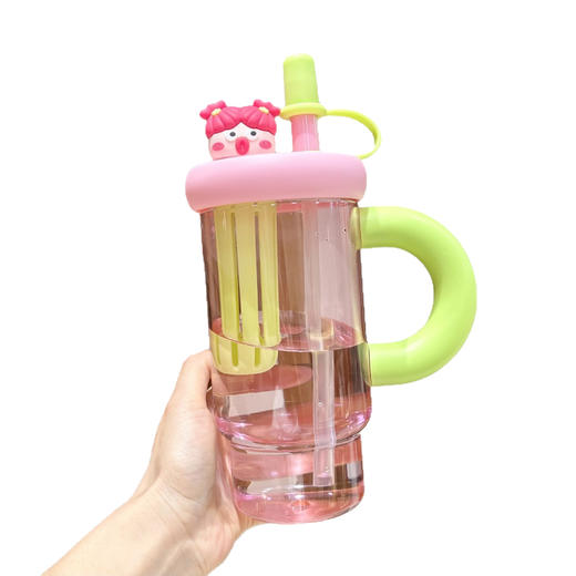 【耐高温！大容量】吸管杯冰霸杯茶壶夏季大容量水杯女耐高温高颜值塑料杯杯子带吸。xb 商品图4