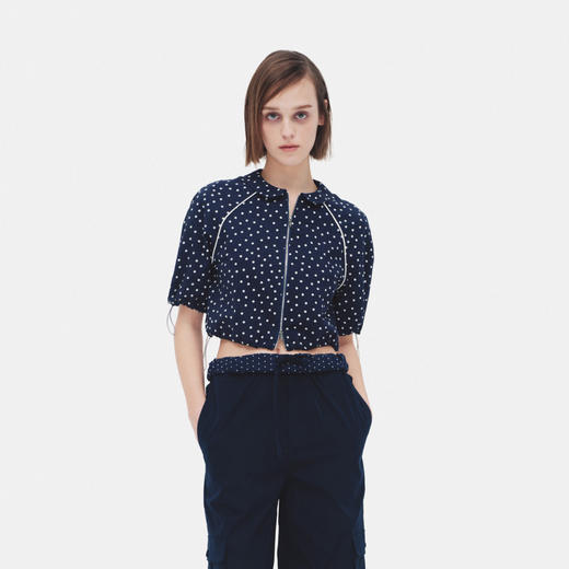 HERLIAN 2026年夏季新品复古波点娃娃领短袖夹克女士短外套 商品图2