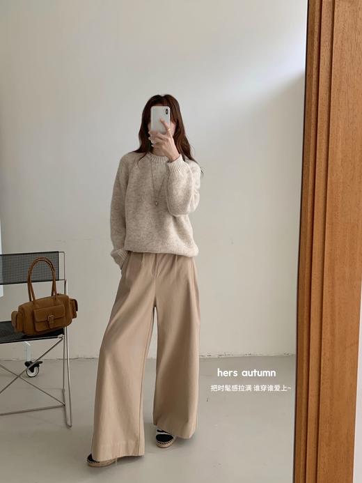 【限时秒杀！4.12下架， 库存有限，秒杀品任意两件再优惠10元 】气质温柔·松弛简约感阔腿  宽松韩系慵懒，宽松显瘦，太好穿啦~梨形身材 胯闭眼入-梵轩 商品图4