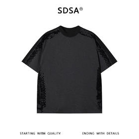SDSA男装2026新款高贵轻奢潮牌撞色植设计圆领短袖T恤百搭上衣