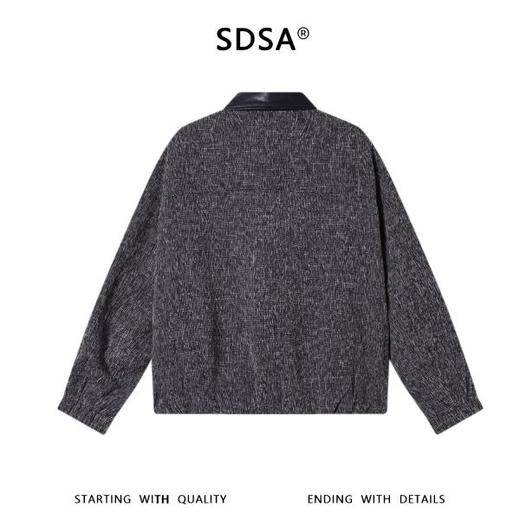 SDSA男装2026新款高贵轻奢美式肌理拼接翻领拉链夹克外套百搭时尚 商品图4