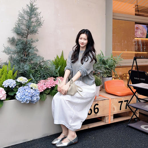 火桐hooton 浮岛 莱赛尔圆领镂空针织长袖上衣 商品图3