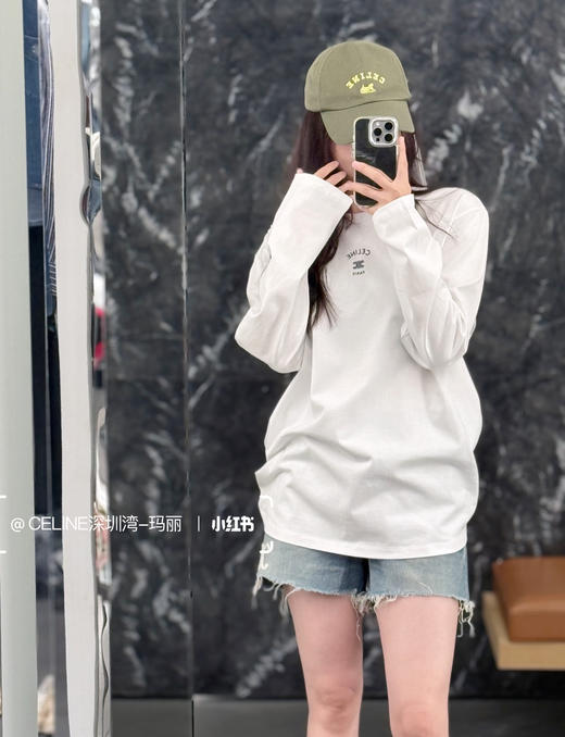 赛琳 2026春夏刚需神款✨ 简约刺绣长袖打底衫（MM） 商品图4