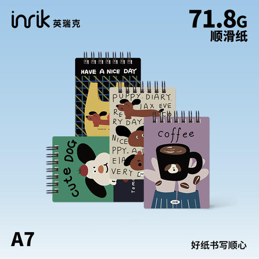inrik插画系列—A7双线圈本便携随身小本子口袋本 商品图0