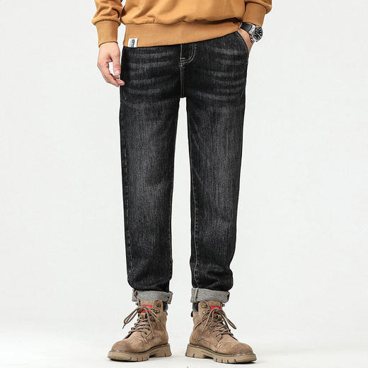 【DYG】大依优型大码男装春季弹力牛仔裤美式复古显瘦小脚裤长裤牛仔裤 商品图1