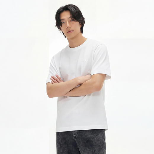 DRONKOO 2026 圆领左胸R刺绣修身短袖T恤 商品图3