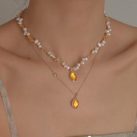 AmberLollipop安铂洛利 流光至境系列天然水晶吊坠项链