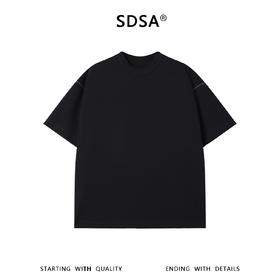 SDSA男装2026新款高贵轻奢极简风织带铆钉设计圆领短袖T恤百搭潮