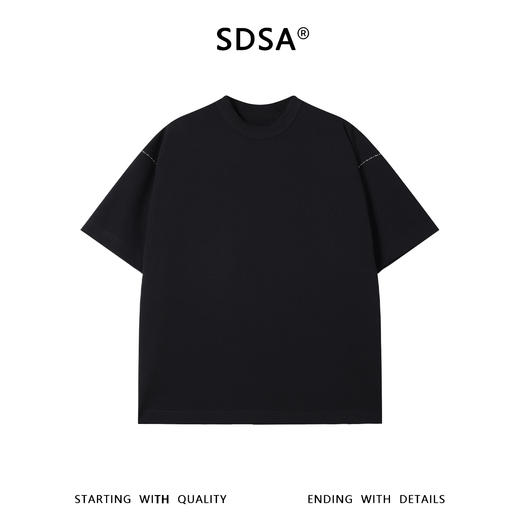 SDSA男装2026新款高贵轻奢极简风织带铆钉设计圆领短袖T恤百搭潮 商品图0