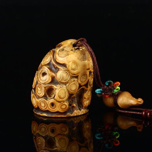 孤品18021天然紫竹竹根印章圆形别致2.8*2.5*3.8cm 商品图2