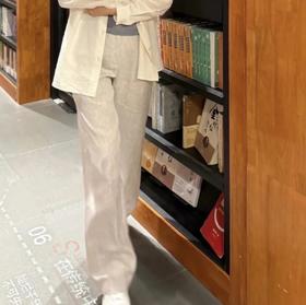 绝美必入！ BC璀璨星空亚麻长裤   进口原麻+银丝   法国雨露麻粘胶混纺宽松阔腿裤
