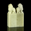 孤品18032青田石情侣对章封门冻石古兽钮 2.5*2.5*7.5cm 商品缩略图2