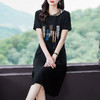 2026新款夏季大码连衣裙女装妈妈休闲运动短袖连帽中长款宽松裙子 商品缩略图2