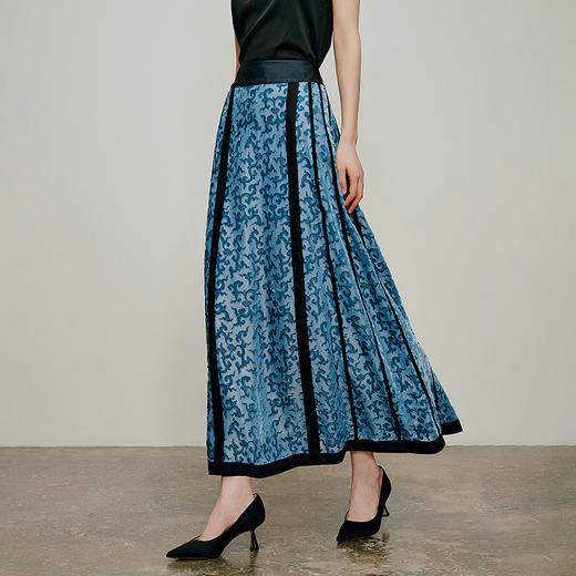 【林栖设计小店】流云漫漫|金丝如意烧花国风2026夏新款马面半身裙 商品图1