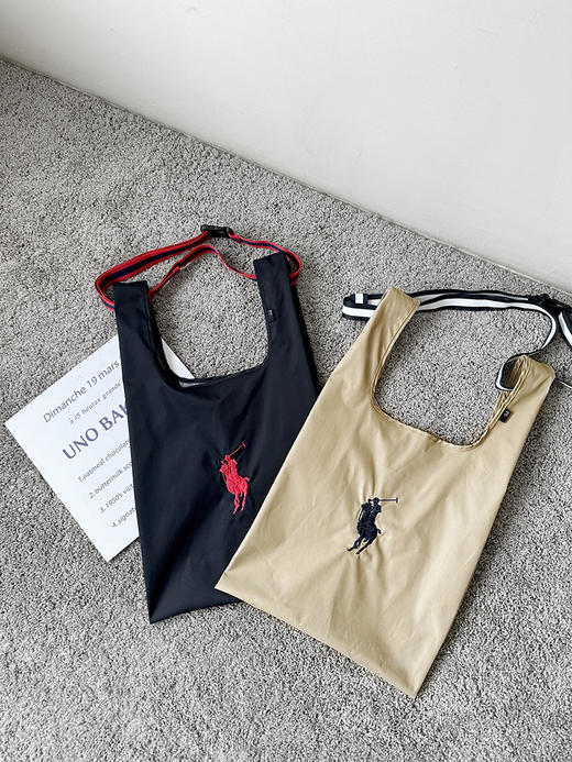 THS-无 RL马球 纯-元 高密度尼龙材logo刺绣托特包 2色 CQ1433 商品图5