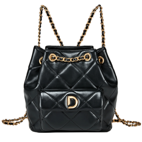 823101190260 迪桑娜DISSONA DISSONA小香风菱格双肩包 时尚休闲背包旅行双肩包【17.5*10.5*18cm】