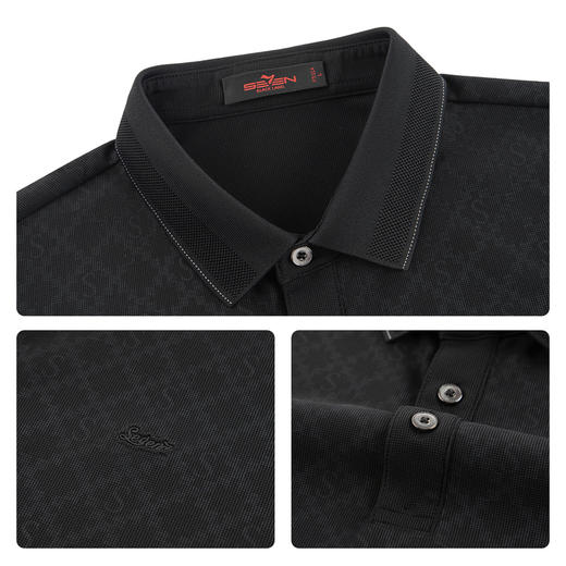 【华夫格肌理/印花POLO衫】柒牌短袖POLO衫2026夏季新款商务上衣 130T70640 商品图3