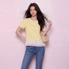 奢姿大码女装2026夏季减龄木耳边拼接上衣胖妹妹时尚休闲圆领T恤9962154508 商品缩略图3