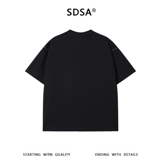 SDSA男装2026新款高贵轻奢极简风织带铆钉设计圆领短袖T恤百搭潮 商品图1
