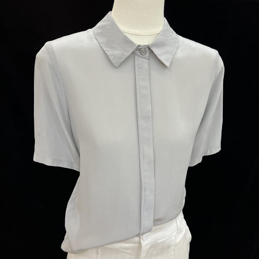 【春潮】100%桑 蚕丝Polo领真丝短袖上衣ZS25045 商品图1
