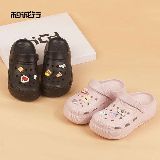 和诚行2026夏季新款外穿舒适百搭可爱松糕底包头女式休闲拖鞋0470215 商品图2