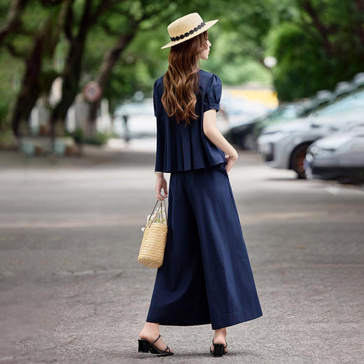 2026春季新款时尚套装女装洋气衬衫+阔腿裤两件套裤 SY2751 商品图3