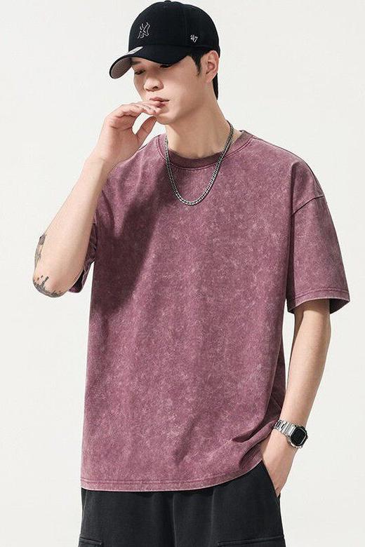 【DYG】大依优型大码男装夏季圆领短袖T恤复古潮牌休闲棉质短袖上衣300斤 商品图5