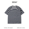 SDSA男装2026新款轻奢韩系撞色条纹刺绣字母圆领短袖T恤百搭上衣 商品缩略图1