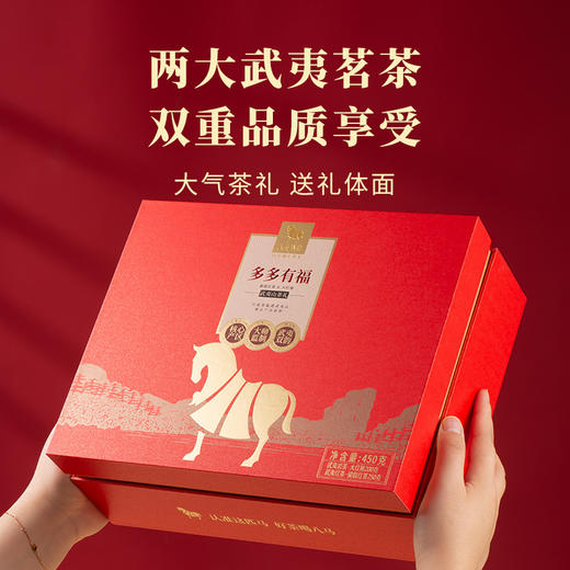 八马茶业 | 多多有福·武夷山大红袍骏眉红茶茶礼组合450g 商品图1
