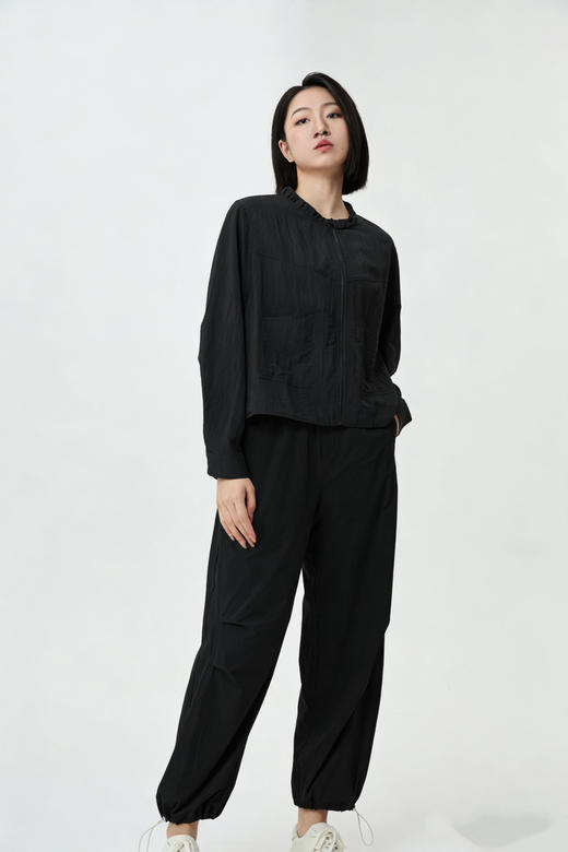 水淼加肥加大码女装2026春夏速干透气舒适小立领外套2532 商品图0