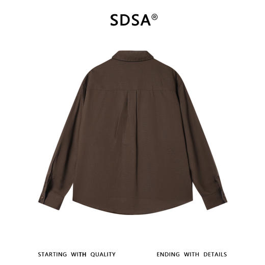 SDSA男装2026新款高贵轻奢韩系撞色拼接翻领长袖衬衫百搭套头上衣 商品图4