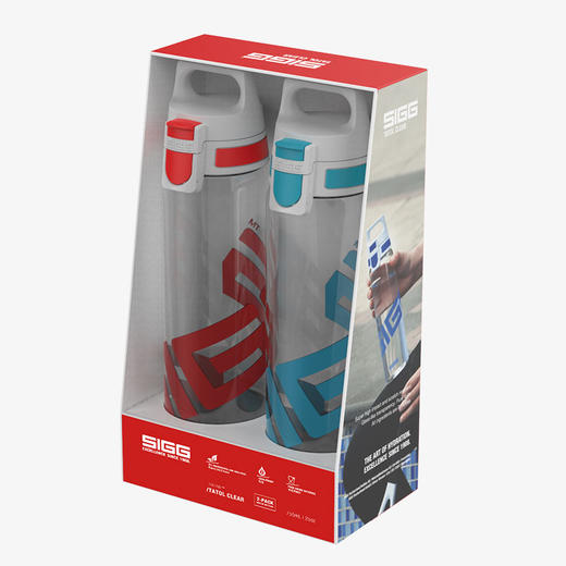SIGG希格 精彩系列一键开合运动杯750ml二件套（红+蓝）【一经使用不支持退换】 商品图4