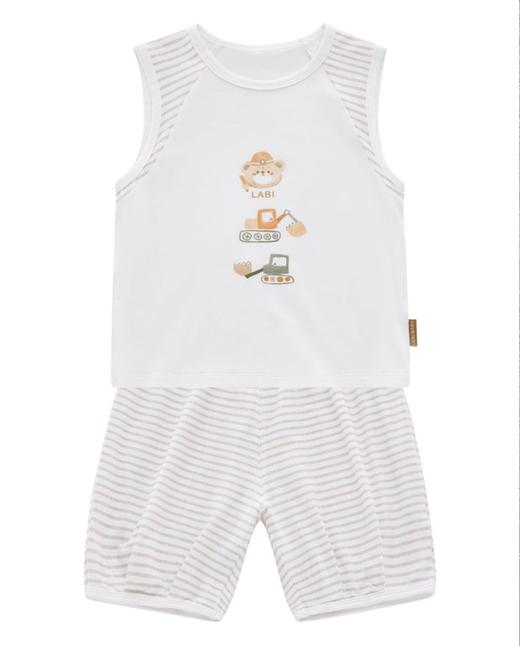 拉比童衣夏萌动背心服套装卡其j6LZBB100803 商品图1