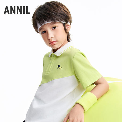 男童翻领短袖针织衫夏季新款安奈儿童装EB621679 商品图1