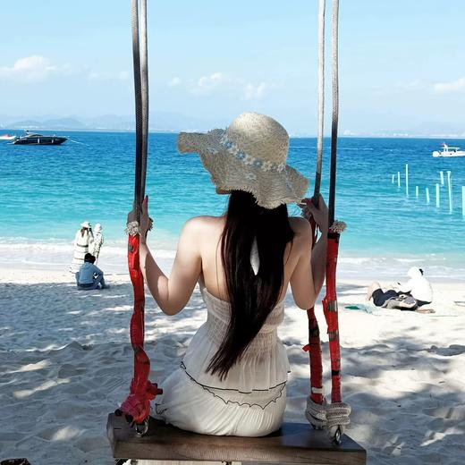 夏季海边沙滩度假拍照花朵帽檐草帽女百搭简约遮阳防晒帽子 商品图3