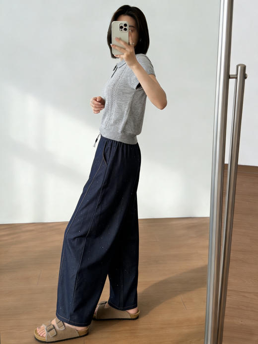 夏天救命⁬天丝满天星亮片弯刀牛仔裤 商品图5