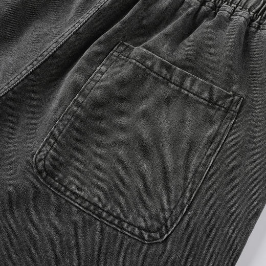 gxgjeans男装2026夏季休闲青年百搭水洗牛仔短裤松紧腰系绳简约男士直筒裤K&C 商品图6