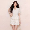 奢姿大码女装2026夏季胖妹妹时尚蕾丝V领收腰上衣气质减龄衬衫9962254561 商品缩略图1