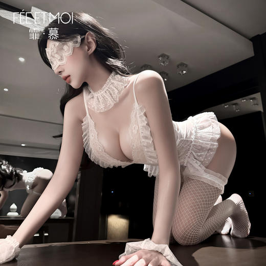 霏慕 俏皮波点兔女郎开裆连体套装6326 商品图5