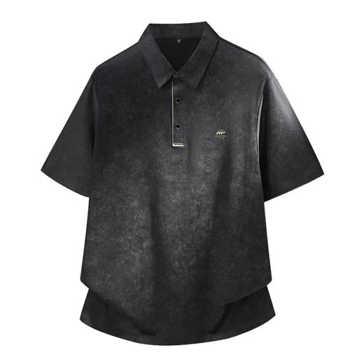 【DPF】大依优型大码男装夏季冰丝翻领短袖POLO衫扎染潮流时尚上衣T恤 商品图3